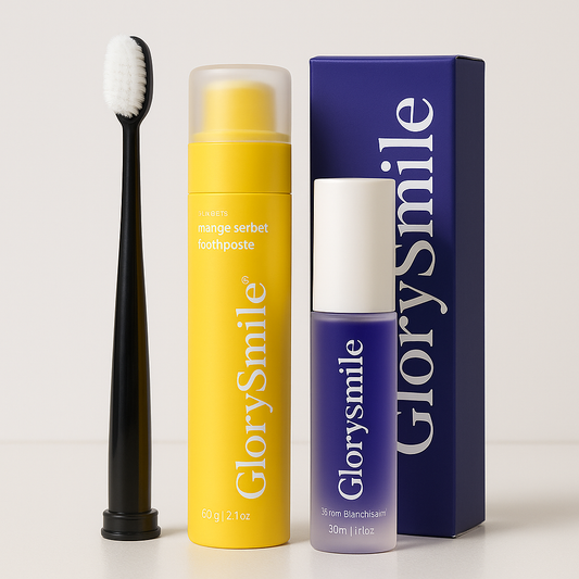 Pack Éclat Tropical GlorySmile pour blanchiment des dents à la mangue