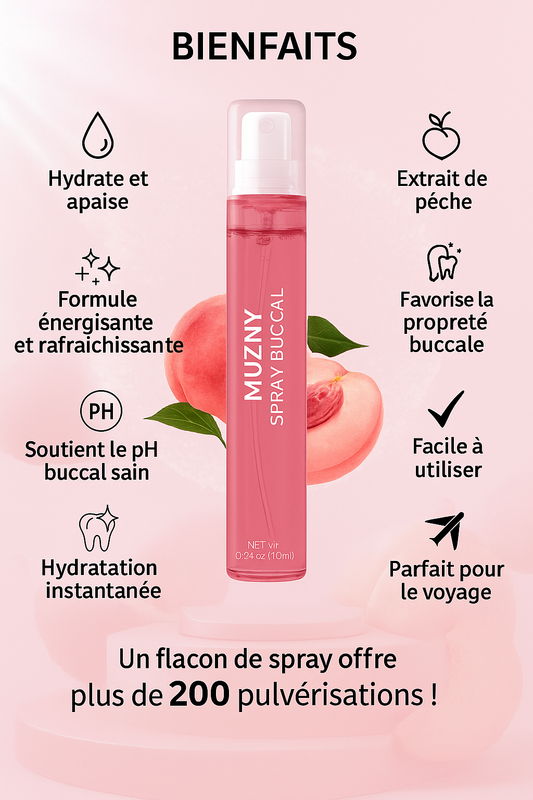 Spray Buccal Rafraîchissant à la Pêche 🍑 – Hydratation & Haleine Fraîche