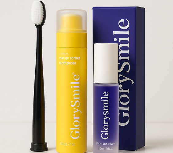 Pack Éclat Tropical GlorySmile pour blanchiment des dents à la mangue