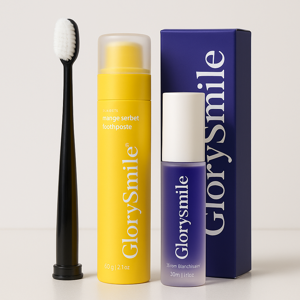 Pack Éclat Tropical GlorySmile pour blanchiment des dents à la mangue